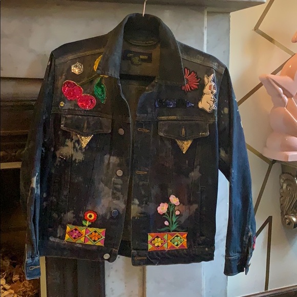Vintage hand embellished Congo Jeans denim jacket - Picture 2 of 8